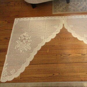 Lace Swag Curtain Calla Lily Ivory 60" x 36" 2 Piece Brand New in Package